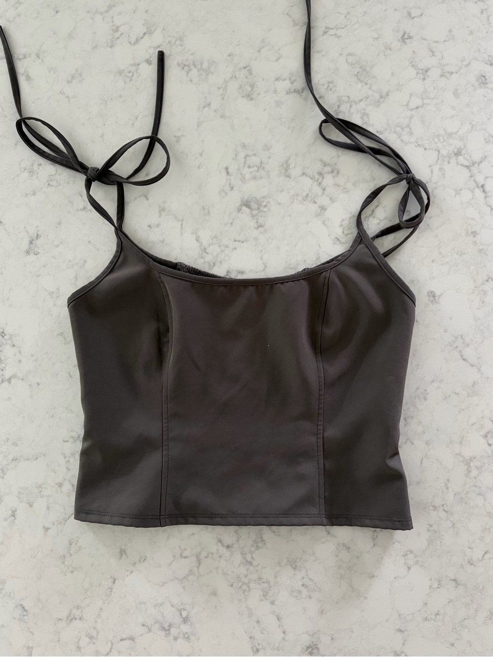 Tie-Shoulder Cropped Cami Top